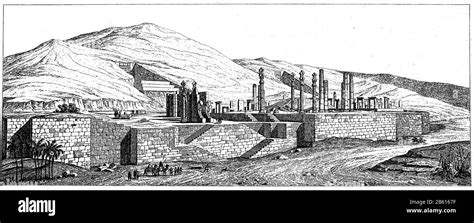 Die Ruinen von Persepolis! Ein Meisterwerk der Persischen Miniaturmalerei des 19. Jahrhunderts